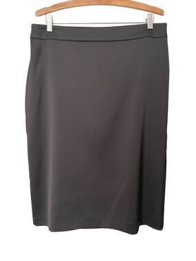 Tadashi Collection Black Satin Pencil Skirt Size 14 Elegant High Waist Classic